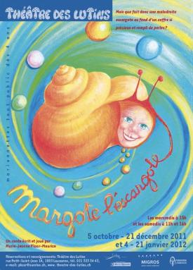 Affiche, Visage de jeune fille souriante dans une coquille d'escargot