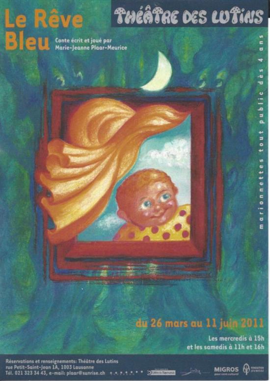 Affiche. Le Rêve Bleu, Ptilou derrière une fenêtre